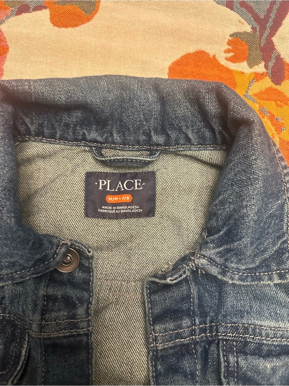 The Children's Place Indigo Denim Jacket - Blue Size 7/8